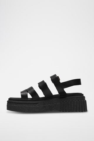 Sandales plateformes en nubuck - Bleu clair