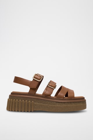 Sandales plateformes en cuir - Bleu clair