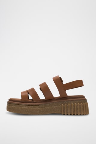 Sandales plateformes en cuir - Bleu clair