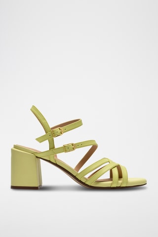 Sandales à talons en cuir - Bleu clair
