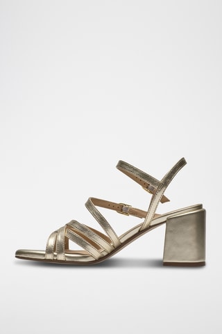 Sandales à talons en cuir - Bleu clair