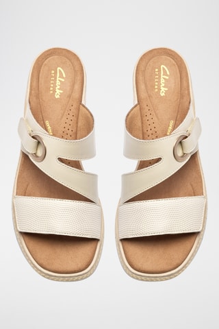 Mules compensées en cuir - Bleu clair