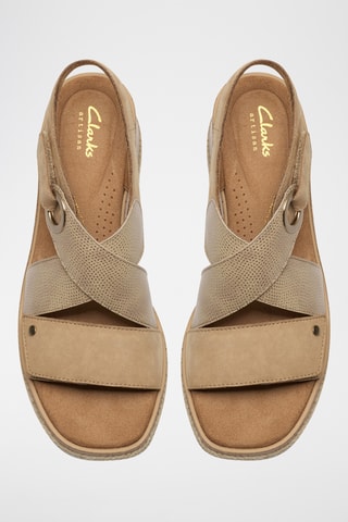 Sandales compensées en cuir - Bleu clair