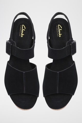 Sandales compensées en nubuck - Noir