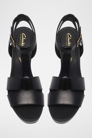 Sandales compensées en nubuck - Noir