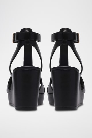 Sandales compensées en nubuck - Noir
