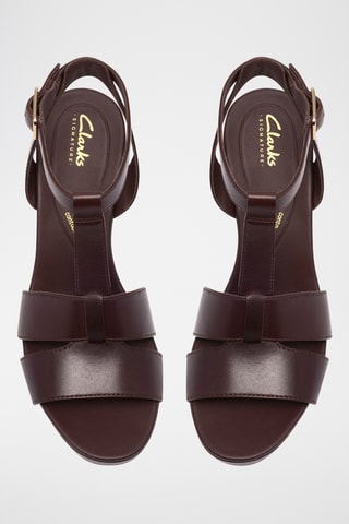 Sandales compensées en cuir - Bordeaux