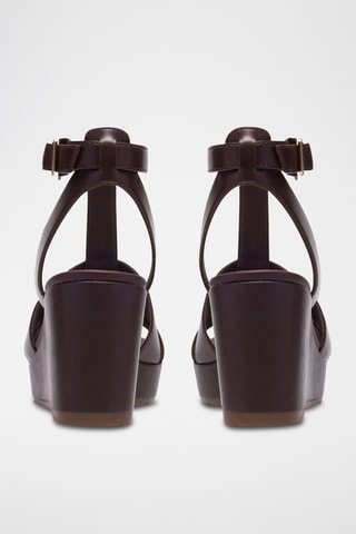 Sandales compensées en cuir - Bordeaux