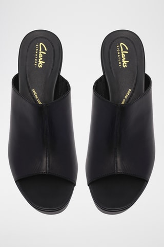 Mules compensées en cuir - Noir