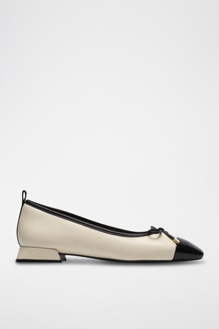 Ballerines en nubuck - Beige et noir