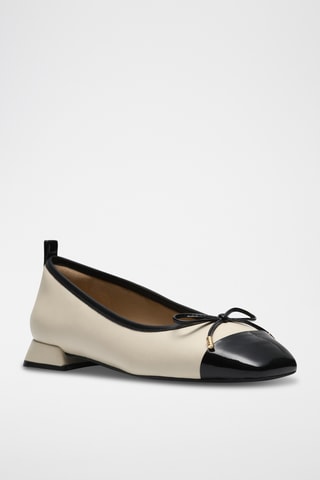 Ballerines en nubuck - Beige et noir