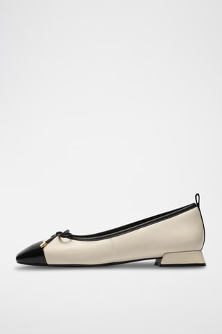 Ballerines en nubuck - Beige et noir