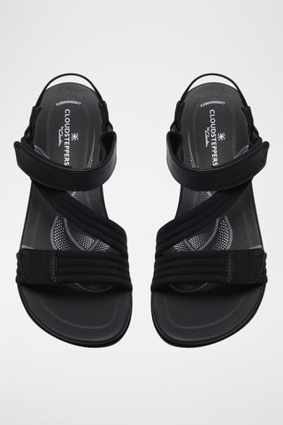 Sandales compensées en cuir - Noir