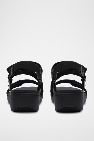 Sandales compensées en cuir - Noir