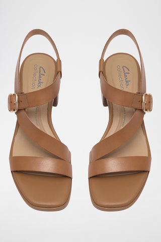 Sandales à talons en cuir - Marron