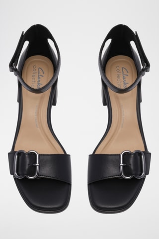Sandales à talons en cuir - Noir