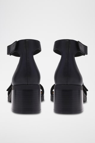 Sandales à talons en cuir - Noir