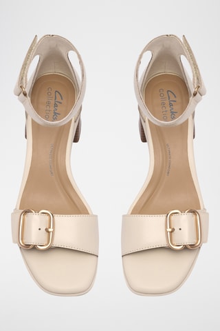 Sandales à talons en cuir - Beige