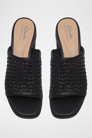 Mules à talons en cuir - Noir