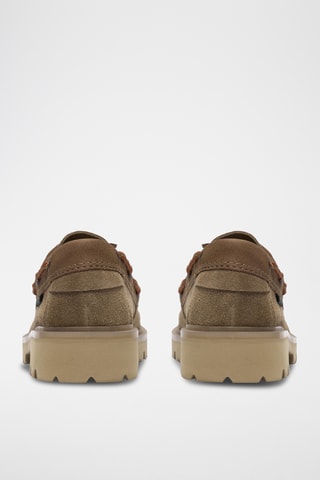 Chaussures bateau en nubuck - Beige
