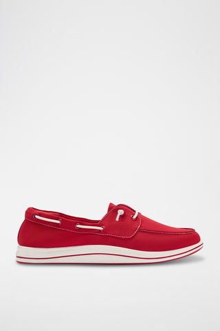 Chaussures bateau en nubuck - Rouge