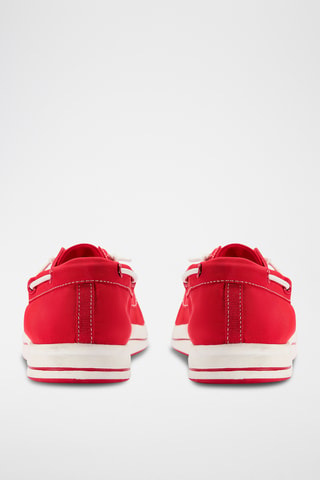 Chaussures bateau en nubuck - Rouge