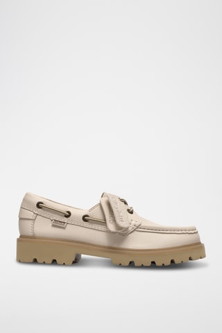 Chaussures bateau en cuir - Beige