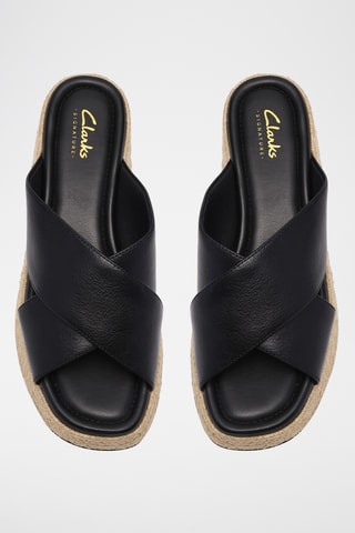 Mules compensées en cuir - Noir