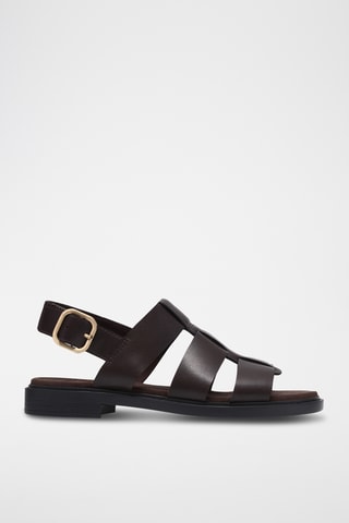 Sandales en cuir - Marron foncé