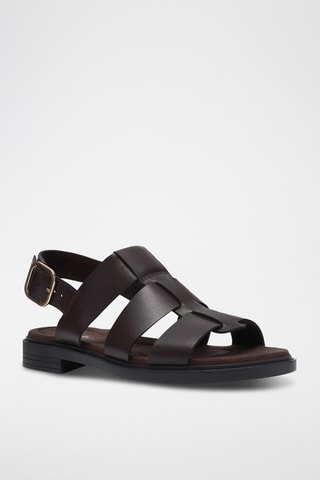 Sandales en cuir - Marron foncé