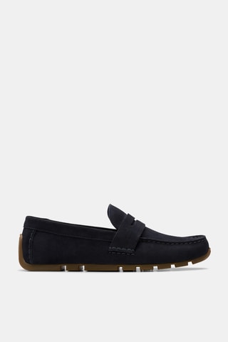 Mocassins en nubuck - Bleu marine