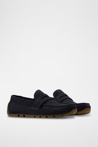 Mocassins en nubuck - Bleu marine