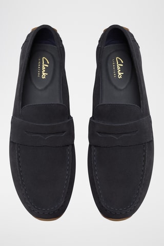 Mocassins en nubuck - Bleu marine