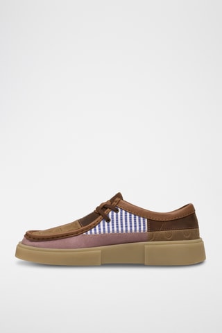 Derbys en cuir - Camel et rose