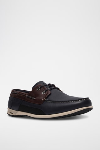 Chaussures bateau en cuir - Bleu nuit