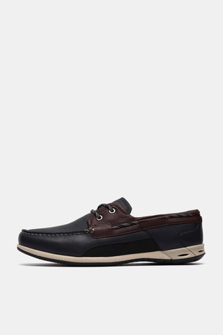 Chaussures bateau en cuir - Bleu nuit