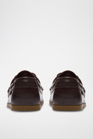 Chaussures bateau en cuir - Marron foncé