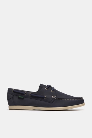 Chaussures bateau en cuir - Bleu marine