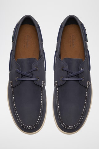Chaussures bateau en cuir - Bleu marine