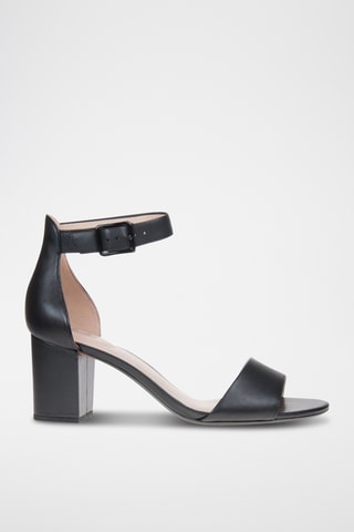 Sandales à talons en cuir Deva - Noir