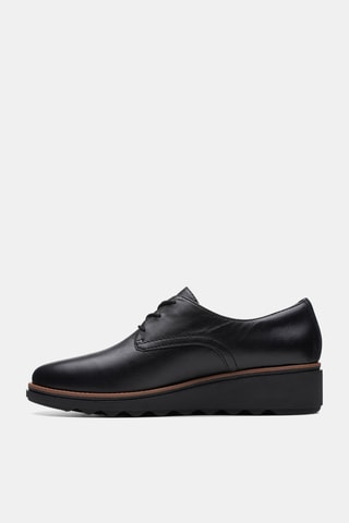 Derbys compensés en cuir Sharon - Noir