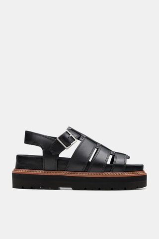 Sandales plateformes en cuir Orianna - Noir