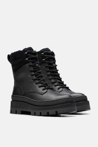 Bottines fourrées en cuir Orianna2 - Noir