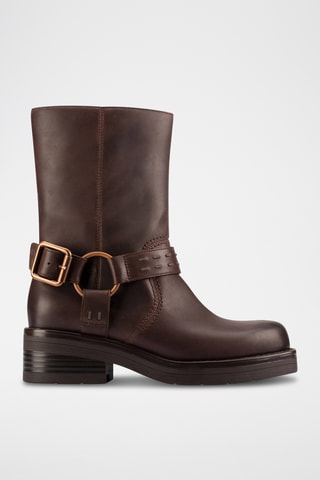 Bottines en cuir Rebelle - Marron foncé