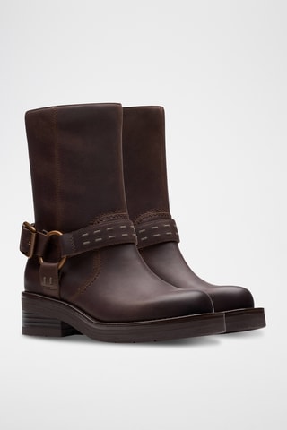 Bottines en cuir Rebelle - Marron foncé