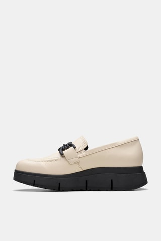 Mocassins en cuir Loriini - Ecru et noir