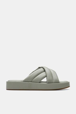 Mules plateformes en cuir Alda - Gris clair