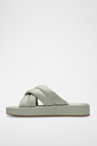 Mules plateformes en cuir Alda - Gris clair