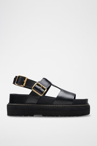 Sandales plateformes en cuir Orianna - Noir