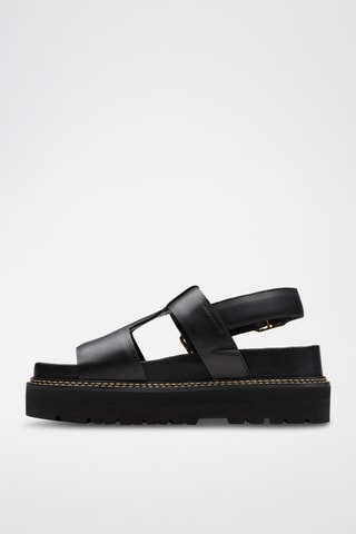 Sandales plateformes en cuir Orianna - Noir